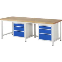 RAU GmbH RAU Werkbank 2500x900x840-1040mm 6xSchublade-TA l.gre.bl 4040376255679 RAU GmbH