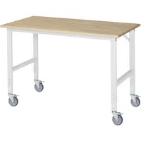 RAU GmbH RAU Arbeitstisch 1500x800x910-1230 fahrbar B-Platte 25mm l.gr 4040376429964 RAU GmbH
