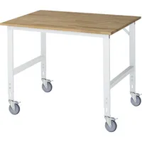 RAU GmbH RAU Arbeitstisch 1250x1000x910-1230 fahrbar B-Platte 25mm l.gr 4040376429902 RAU GmbH