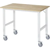 RAU GmbH RAU Arbeitstisch 1250x800x910-1230 fahrbar B-Platte 25mm l.gr 4040376429957 RAU GmbH