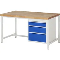 RAU GmbH RAU Werkbank 1500x900x840-1040mm 3xSchublade-TA l.gre.bl 4040376251305 RAU GmbH