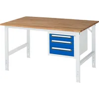 RAU GmbH RAU Arbeitstisch 1500x1000x760-1080 3xSchub B-Platte 25mm l.gre.bl 4040376425744 RAU GmbH