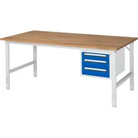 RAU GmbH RAU Arbeitstisch 2000x1000x760-1080 3xSchub B-Platte 25mm l.gre.bl 4040376223029 RAU GmbH