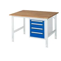 RAU GmbH RAU Arbeitstisch 1250x1000x910-1230 4xSchub B-Platte 25mm l.gre.bl 4040376425676 RAU GmbH