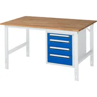 RAU GmbH RAU Arbeitstisch 1500x1000x760-1080 4xSchub B-Platte 25mm l.gre.bl 4040376425775 RAU GmbH