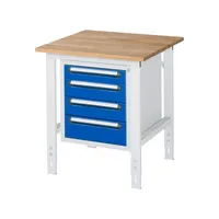 RAU GmbH RAU Arbeitstisch 750x800x760-1080 4xSchub B-Platte 25mm l.gre.bl 4040376236944 RAU GmbH