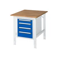 RAU GmbH RAU Arbeitstisch 750x1000x760-1080 4xSchub B-Platte 25mm l.gre.bl 4040376425478 RAU GmbH