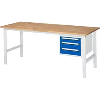 RAU GmbH RAU Arbeitstisch 2000x800x760-1080 3xSchub B-Platte 25mm l.gre.bl 4040376222848 RAU GmbH