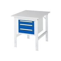 RAU GmbH RAU Arbeitstisch 750x1000x760-1080 3xSchub M-Platte 22mm l.gre.bl 4040376425843 RAU GmbH