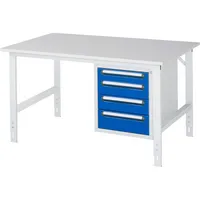 RAU GmbH RAU Arbeitstisch 1500x1000x760-1080 4xSchub M-Platte 22mm l.gre.bl 4040376426178 RAU GmbH