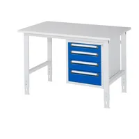 RAU GmbH RAU Arbeitstisch 1250x800x760-1080 4xSchub M-Platte 22mm l.gre.bl 4040376235701 RAU GmbH