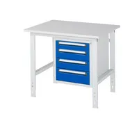 RAU GmbH RAU Arbeitstisch 1000x800x760-1080 4xSchub M-Platte 22mm l.gre.bl 4040376235343 RAU GmbH