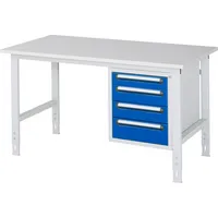 RAU GmbH RAU Arbeitstisch 1500x800x760-1080 4xSchub M-Platte 22mm l.gre.bl 4040376235985 RAU GmbH