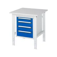 RAU GmbH RAU Arbeitstisch 750x800x760-1080 4xSchub M-Platte 22mm l.gre.bl 4040376235008 RAU GmbH