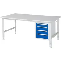 RAU GmbH RAU Arbeitstisch 2000x1000x760-1080 4xSchub M-Platte 22mm l.gre.bl 4040376236821 RAU GmbH