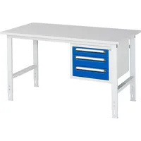RAU GmbH RAU Arbeitstisch 1500x800x760-1080 3xSchub M-Platte 22mm l.gre.bl 4040376173010 RAU GmbH