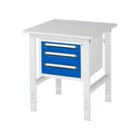 RAU GmbH RAU Arbeitstisch 750x800x760-1080 3xSchub M-Platte 22mm l.gre.bl 4040376114075 RAU GmbH