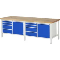 RAU GmbH RAU Werkbank 2500x900x840-1040mm 8xSchublade-TA 2xTür l.gre.bl 4040376150868 RAU GmbH