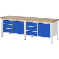 RAU GmbH RAU Werkbank 2500x700x840-1040mm 6xSchublade-TA 2xTür l.gre.bl 4040376065858 RAU GmbH