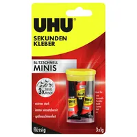 UHU Sekundenkleber 45415 blitzschnell MINIS, 3x1g, permanent 4026700454154 UHU 3 Stück