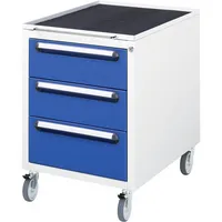 RAU GmbH Rollcontainer EUS33AM11, enzianblau/lichtgrau, 3 Schubladen, Stahl, pulverbeschichtet, abschließbar 4040376897749 RAU GmbH