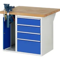 RAU Werkbank 7000 Schraubstock mit Klapplift 1.000 x 890 x 900 mm (B x H x T) 4 Schubladen