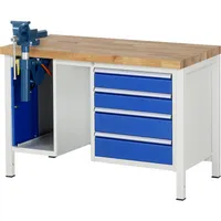 RAU GmbH RAU Werkbank 1250x700x840-1040mm 4xSchublade-TA SSKL l.gre.bl 4040376231383 RAU GmbH