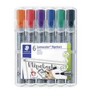 Staedtler Flipchartmarker-Set Lumocolor, 356 WP6, Packung, 6-farbig sortiert, 2mm Rundspitze 4007817356067 Staedtler 6 Stück