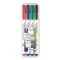 Staedtler Boardmarker-Set Lumocolor 301 pen, 301-WP4, Etui, 4-farbig sortiert, 1mm Rundspitze 4007817301449 Staedtler 4 Stück