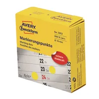 AVERY Zweckform Markierungspunkte 3852, gelb, Ø 10mm 4004182038529 AVERY Zweckform 10 Stück