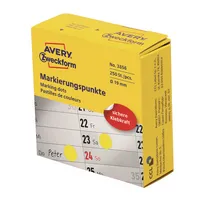 AVERY Zweckform Markierungspunkte 3856, gelb, Ø 19mm 4004182038567 AVERY Zweckform 250 Stück