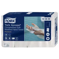 Tork Falthandtücher H2 Xpress Compressed Soft Premium 100889, 21x24cm, 2-lagig, Z-Falz, weiß, Papier 7322542154151 Tork 2700 Stück