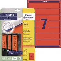 AVERY Zweckform Rückenschilder ultragrip L4762-20, rot, schmal/kurz, 38x192mm, selbstklebend, permanent  4004182047620 AVERY Zweckform 140 Stück