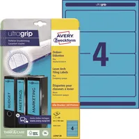AVERY Zweckform Rückenschilder ultragrip L4767-20, blau, breit/kurz, 61x192mm, selbstklebend, permanent  4004182047675 AVERY Zweckform 80 Stück