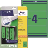 AVERY Zweckform Rückenschilder ultragrip L4768-20, grün, breit/kurz, 61x192mm, selbstklebend, permanent  4004182047682 AVERY Zweckform 80 Stück