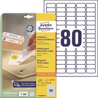 AVERY Zweckform Etiketten L4732REV-25, weiß 35,6x16,9mm, rechteckig,  4004182047323 AVERY Zweckform 2400 Stück