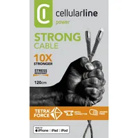 Cellularline Kabel USB-CLightning TETRA CABC2LMFI1MK 1,2m schwarz weiß 8018080353208 Cellularline