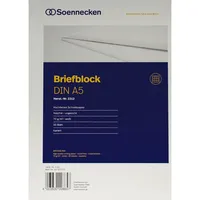Soennecken Briefblock 2312, Lineatur 5 / kariert, A5, 70g, weiß, 50 Blatt 4003630008657 Soennecken