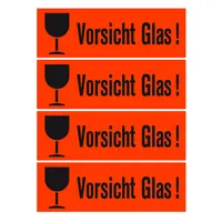 Herma Versandzettel selbstklebend Vorsicht Glas rot/schwarz 39x118mm 6750 4008705067508 Herma 1000 Stück