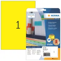 Herma Etiketten Special 4421, gelb, 210x297mm, rechteckig 4008705044219 Herma 20 Stück