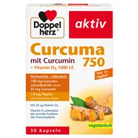 Doppelherz Nahrungsergänzungsmittel aktiv Curcuma 750 mit Curcumin + Vitamin D3 1000 I.E.
