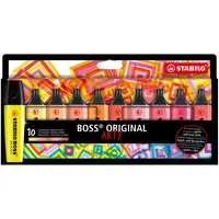Stabilo Textmarker BOSS ORIGINAL ARTY, 70/10-1-20, Etui, 10-farbig sortiert, 2-5mm Keilspitze 4006381577786 Stabilo 10 Stück