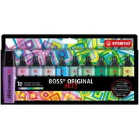 Stabilo Textmarker BOSS ORIGINAL ARTY, 70/10-2-20, Etui, 10-farbig sortiert, 2-5mm Keilspitze 4006381577816 Stabilo 10 Stück