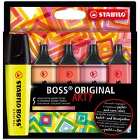 Stabilo Textmarker BOSS ORIGINAL, 70/5-02-1-20, Etui, 5-farbig sortiert, 2-5mm Keilspitze 4006381577724 Stabilo 5 Stück