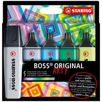 Stabilo Textmarker BOSS ORIGINAL, 70/5-02-2-20, Etui, 5-farbig sortiert, 2-5mm Keilspitze 4006381577755 Stabilo 5 Stück