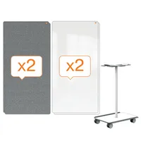 Nobo Whiteboard/Notiztafel-System Move & Meet Mobile 900x1800 mm grau