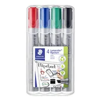 Staedtler Flipchartmarker-Set Lumocolor, 356 B WP4, Packung, rot,blau,grün,schwarz, 2-5mm Keilspitze 4007817356050 Staedtler 4 Stück