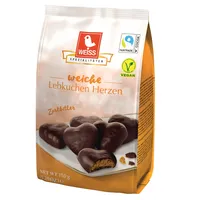 Weiss Gebäck Lebkuchen Herzen Zartbitter