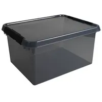 Sunware Aufbewahrungsbox Comfort Line H6165208, 36 Liter, mit Deckel, außen 500x400x260mm, Kunststoff, 80 % recycelt grau transparent 87