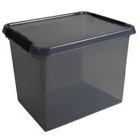 Sunware Aufbewahrungsbox Comfort Line H6165308, 52 Liter, mit Deckel, außen 500x400x380mm, Kunststoff, 80 % recycelt grau transparent 87